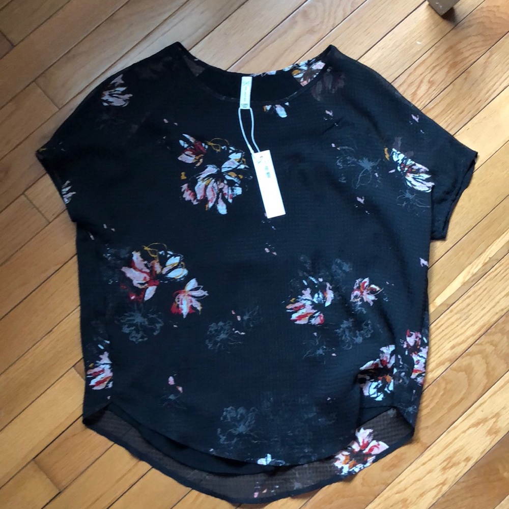 Black and floral blouse